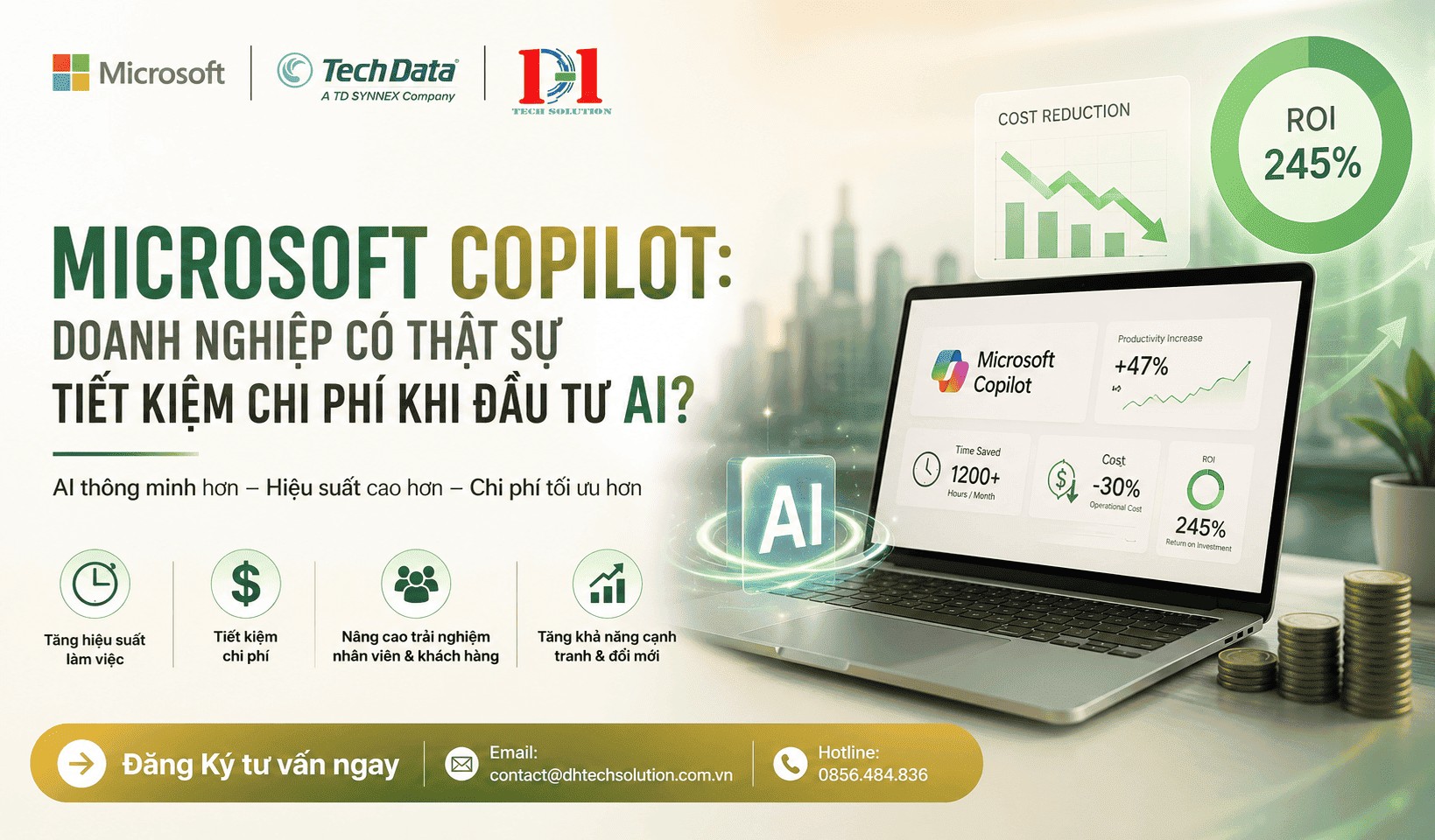 MICROSOFT COPILOT: DOANH NGHIỆP CÓ THẬT SỰ TIẾT KIỆM CHI PHÍ KHI ĐẦU TƯ AI?