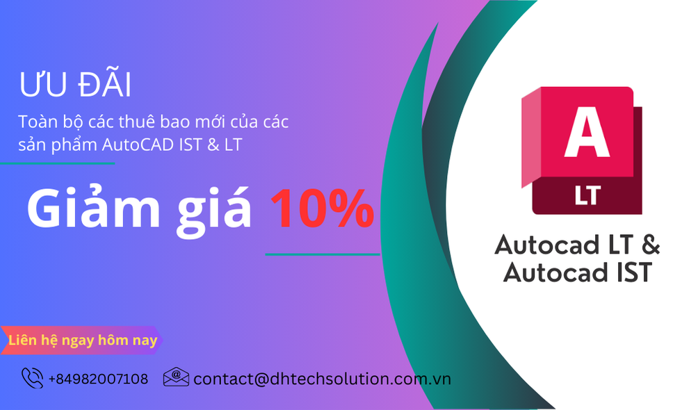 Giảm giá 10% Autocad LT & Autocad IST