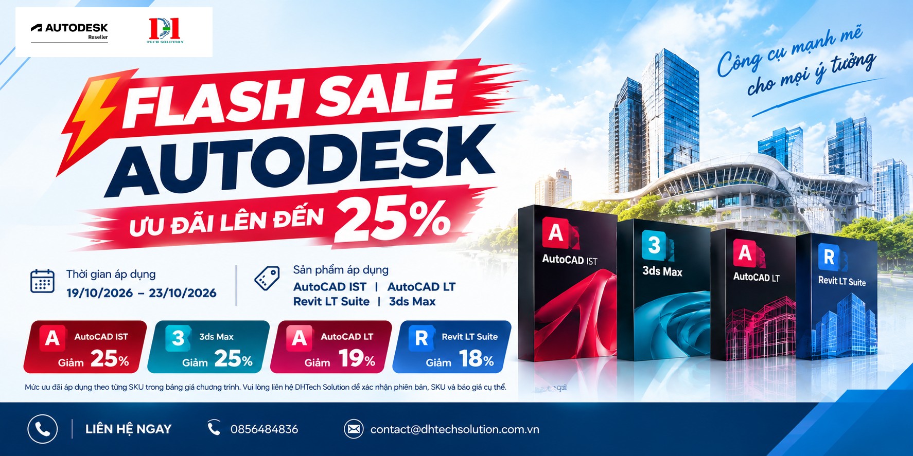 FLASH SALE AUTODESK THÁNG 10/2026 – ƯU ĐÃI LÊN ĐẾN 25%, CHỈ TRONG 5 NGÀY!