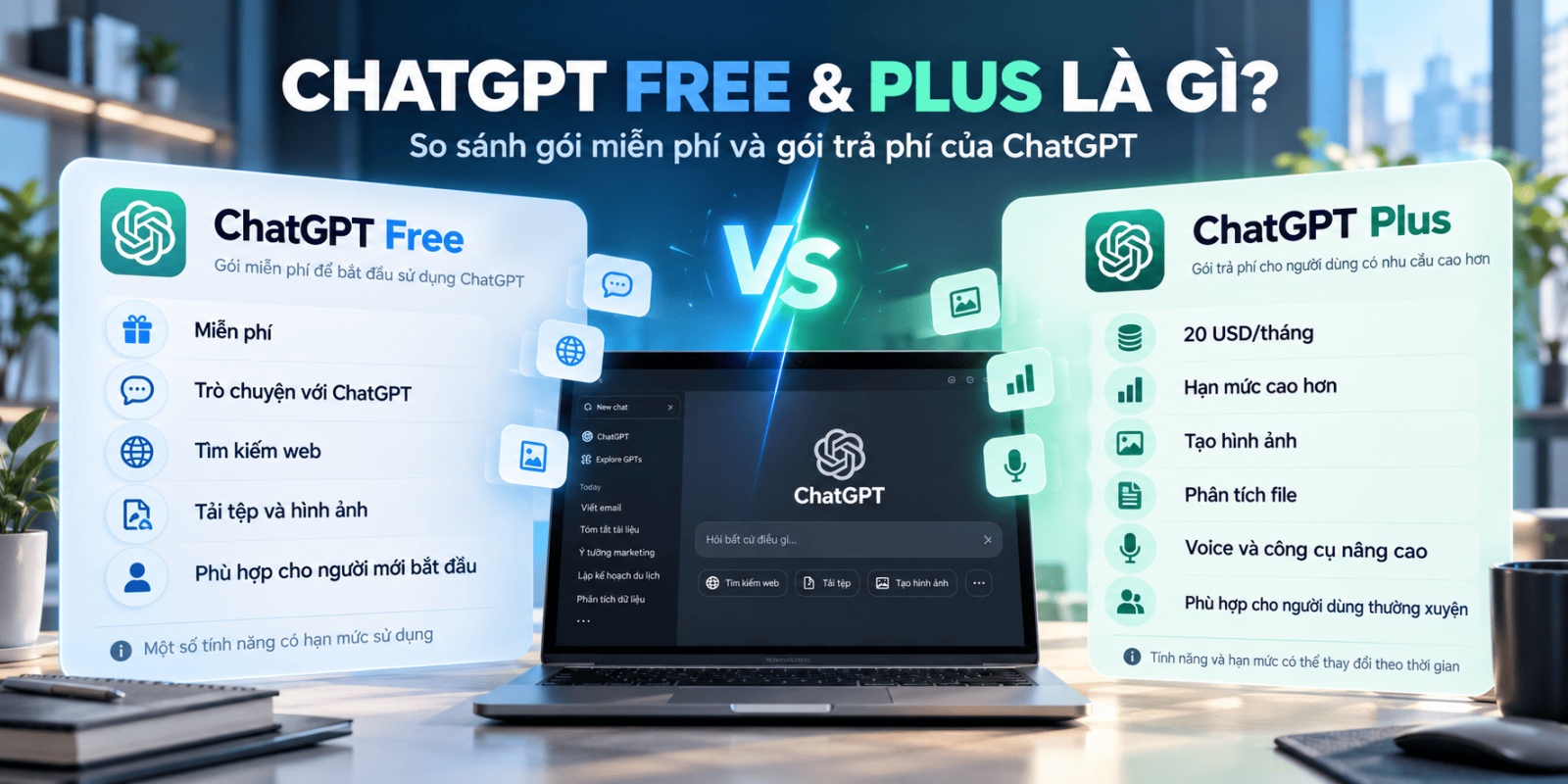 ChatGPT Free và ChatGPT Plus